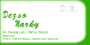 dezso marky business card