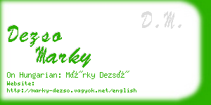 dezso marky business card